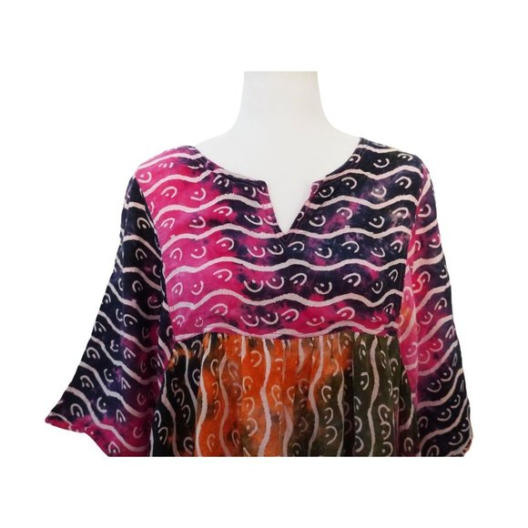 Tie Dye Dress, Maxi Dress, House Dress, Kaftan Dress, Hippie Dress, Boho Caftan - Picture 7 of 8